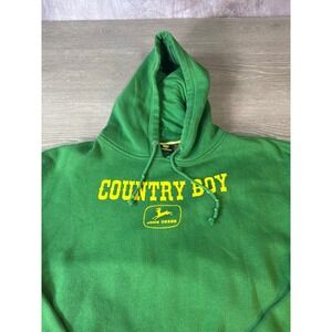 John Deere Country Boy Green Hoodie Sweatshirt Men's Size Medium